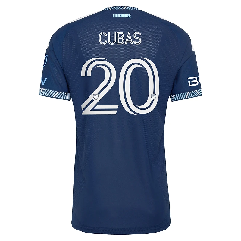 Maillot authentique adidas Andrés Cubas bleu Vancouver Whitecaps FC 2026 The Coastal pour homme