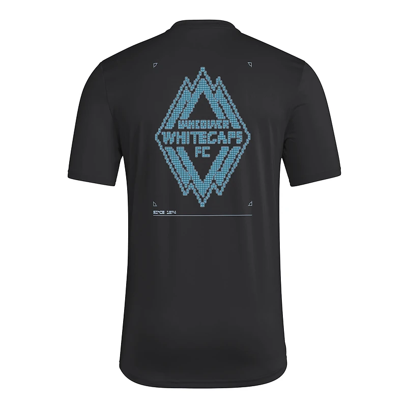 T-shirt d'avant-match adidas noir pour homme Vancouver Whitecaps FC 2026 Anthem AEROREADY