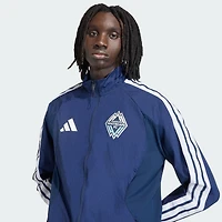Veste raglan zippée adidas bleue Vancouver Whitecaps FC 2026 Anthem pour homme