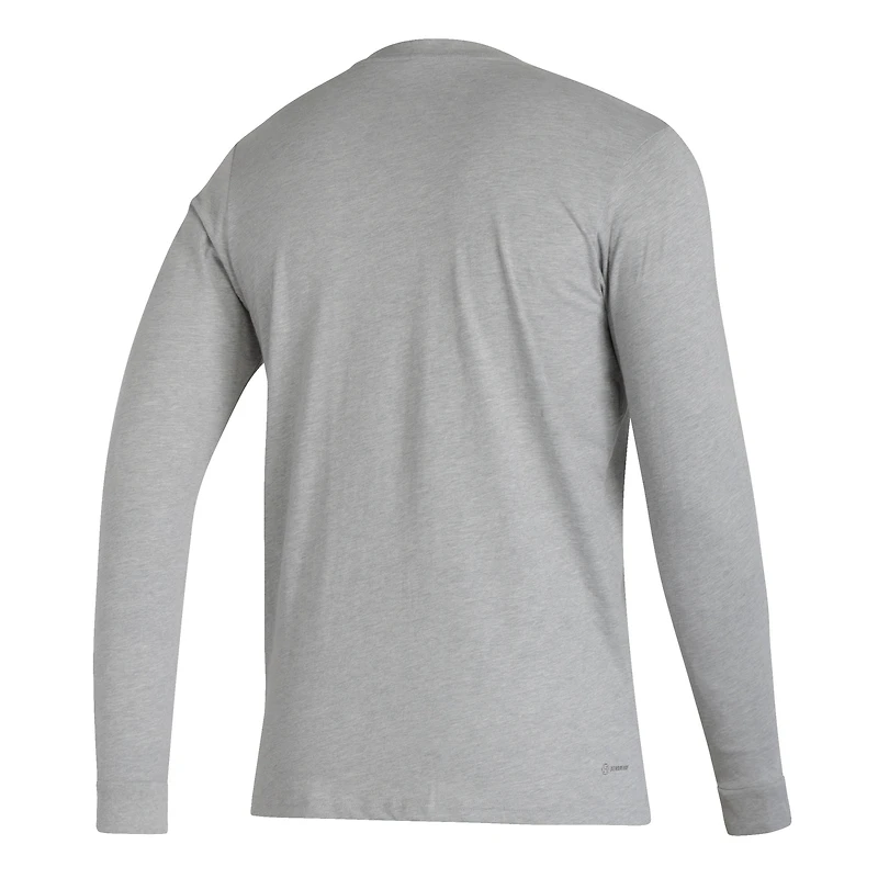 T-shirt à manches longues pour homme Adidas Heather Grey Vancouver Whitecaps FC Lockup