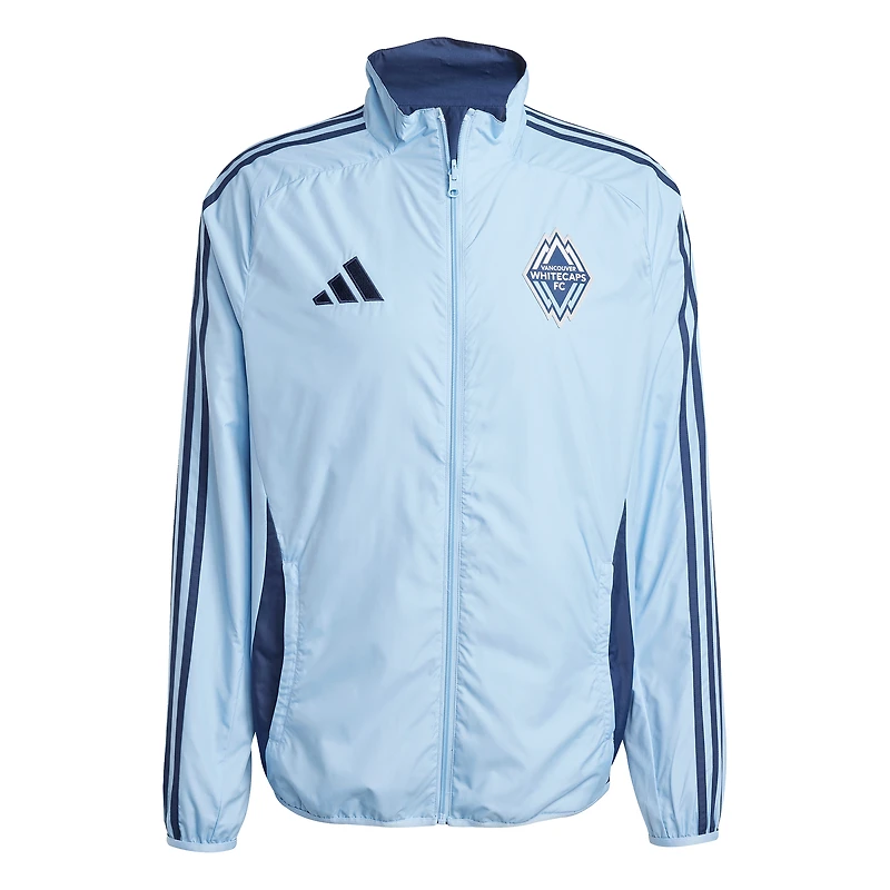 Men's adidas Light Blue/Deep Sea Blue Vancouver Whitecaps FC 2025 Anthem Reversible Full-Zip Jacket