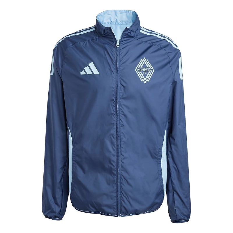 Men's adidas Light Blue/Deep Sea Blue Vancouver Whitecaps FC 2025 Anthem Reversible Full-Zip Jacket