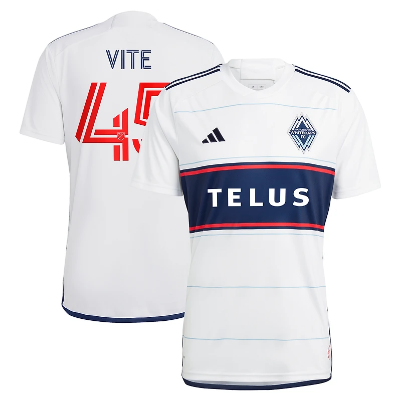 Homme adidas Pedro Vite Blanc Vancouver Whitecaps FC 2023 Bloodlines - Maillot de joueur réplique