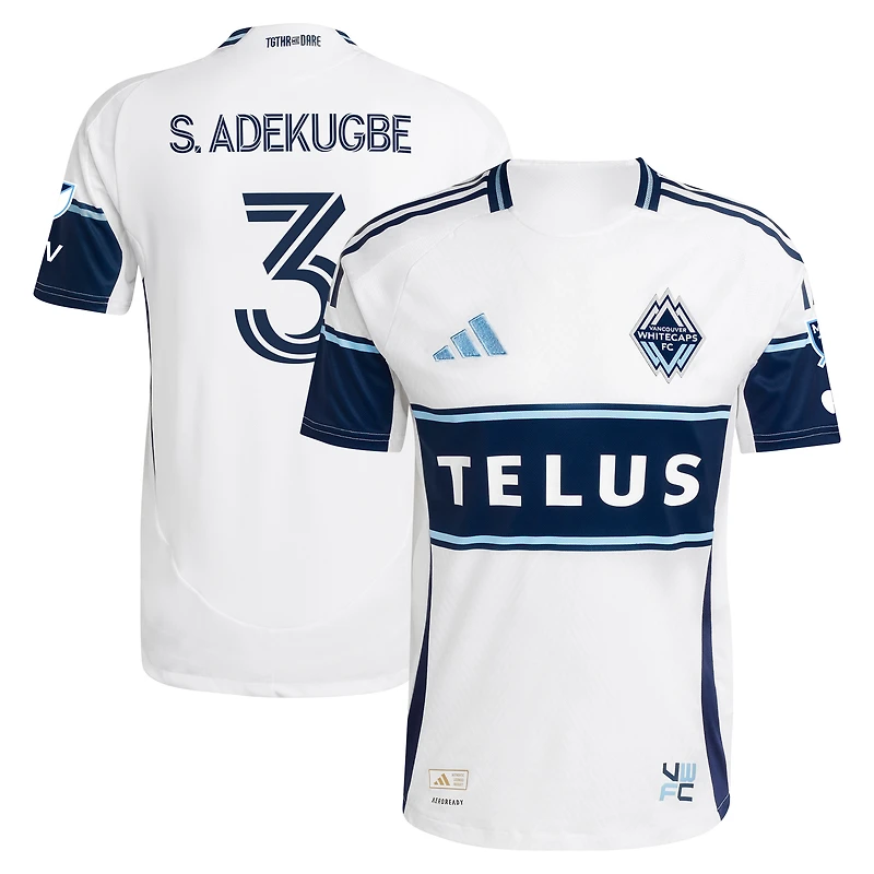 Men's adidas Samuel Adekugbe White Vancouver Whitecaps FC 2025 The Peak Authentic Player Jersey