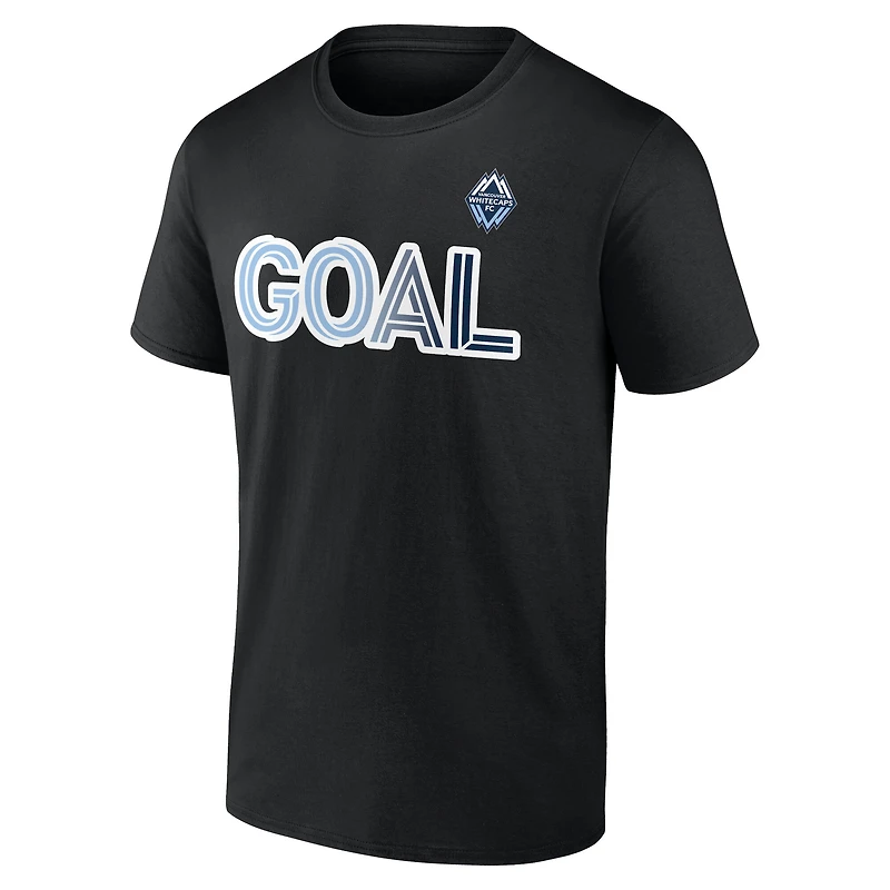 Men's Black Vancouver Whitecaps FC Goal Custom T-Shirt