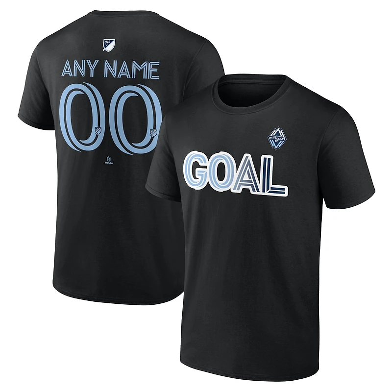 T-shirt personnalisé noir pour homme Vancouver Whitecaps FC Goal