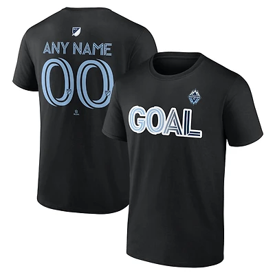 T-shirt personnalisé noir pour homme Vancouver Whitecaps FC Goal