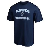 T-shirt bleu marine pour homme avec inscription « Cœur et âme » des Vancouver Whitecaps FC