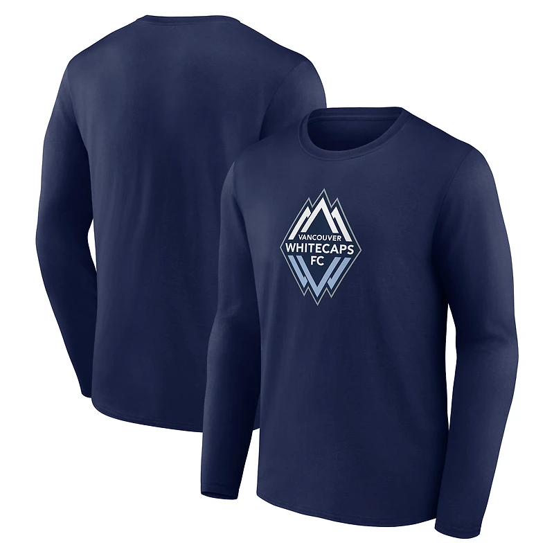 Men's  Deep Sea Blue Vancouver Whitecaps FC Official Logo Long Sleeve T-Shirt