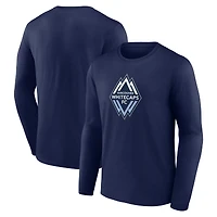 Men's  Deep Sea Blue Vancouver Whitecaps FC Official Logo Long Sleeve T-Shirt