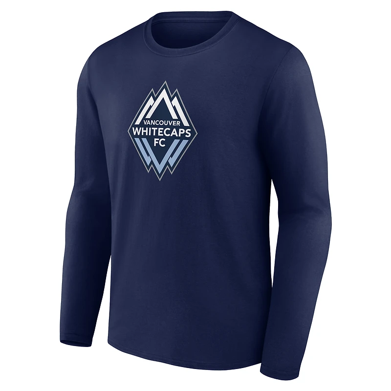 Men's  Deep Sea Blue Vancouver Whitecaps FC Official Logo Long Sleeve T-Shirt