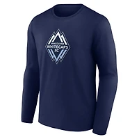 Men's  Deep Sea Blue Vancouver Whitecaps FC Official Logo Long Sleeve T-Shirt
