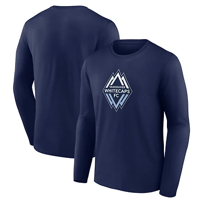 Men's  Deep Sea Blue Vancouver Whitecaps FC Official Logo Long Sleeve T-Shirt