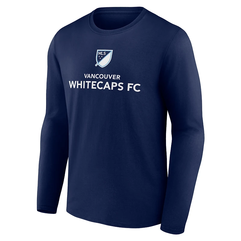 T-shirt à manches longues bleu marine pour homme Vancouver Whitecaps FC Shielded