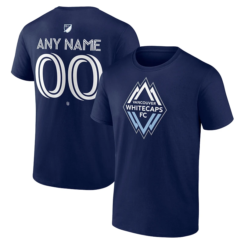 Men's Deep Sea Blue Vancouver Whitecaps FC Team Authentic Custom T-Shirt