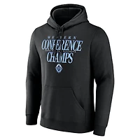 Sweat à capuche Fanatics noir pour homme Vancouver Whitecaps FC, champions de la Conférence Ouest MLS 2025