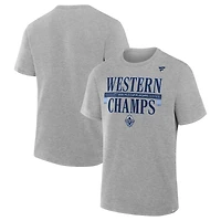 Men's Fanatics Heather Gray Vancouver Whitecaps FC 2025 MLS Western Conference Champions Locker Room T-Shirt