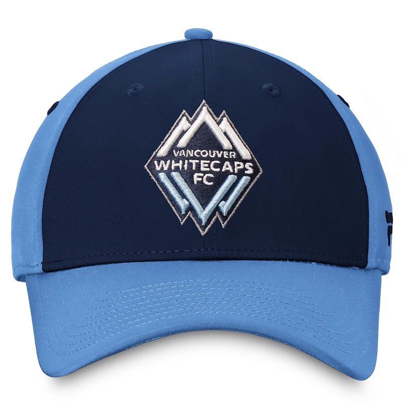 Casquette emblématique Defender Flex Fanatics pour hommes, bleu marine, Vancouver Whitecaps FC