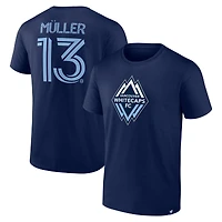 T-shirt Fanatics Thomas Müller bleu marine pour homme avec nom et numéro des Vancouver Whitecaps FC