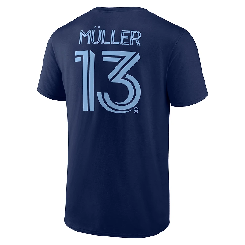 Men's Fanatics Thomas Müller Deep Sea Blue Vancouver Whitecaps FC Name & Number T-Shirt