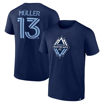 Men's Fanatics Thomas Müller Deep Sea Blue Vancouver Whitecaps FC Name & Number T-Shirt