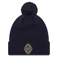 Bonnet en tricot à revers en jersey New Era Vancouver Whitecaps FC bleu avec pompon pour homme