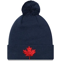 Crochet pour homme New Era Deep Sea Blue Vancouver Whitecaps FC Jersey - Bonnet en tricot à revers avec pompon