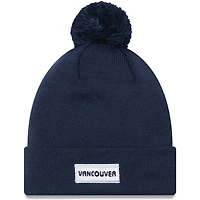 Crochet pour homme New Era Deep Sea Blue Vancouver Whitecaps FC Jersey - Bonnet en tricot à revers avec pompon