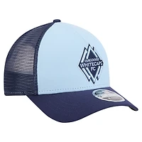 Casquette camionneur ajustable 9FORTY M-Crown A-Frame bleu clair pour homme, Vancouver Whitecaps FC, New Era