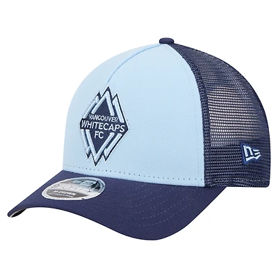 Casquette camionneur ajustable 9FORTY M-Crown A-Frame bleu clair pour homme, Vancouver Whitecaps FC, New Era