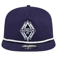 Casquette réglable New Era pour hommes, Vancouver Whitecaps FC, The Golfer Kickoff Collection, bleu marine