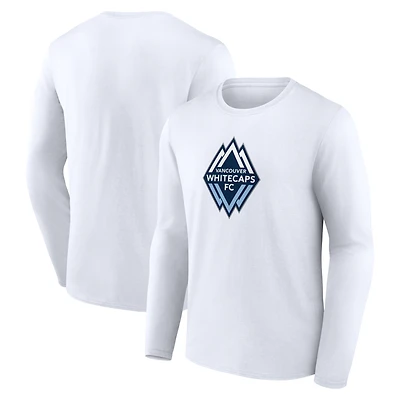 Men's  White Vancouver Whitecaps FC Official Logo Long Sleeve T-Shirt
