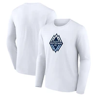 Men's  White Vancouver Whitecaps FC Official Logo Long Sleeve T-Shirt