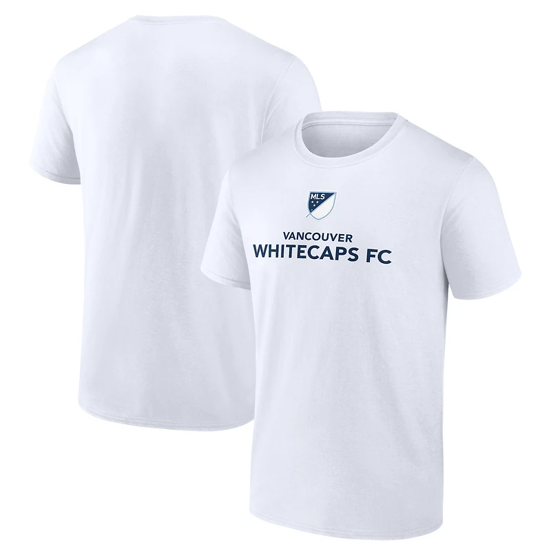 T-shirt blanc pour homme avec logo Vancouver Whitecaps FC