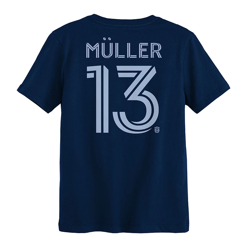 T-shirt Thomas Muller bleu marine avec nom et numéro des Whitecaps de Vancouver pour enfants d'âge préscolaire