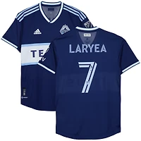 Maillot bleu marine dédicacé #7 des Vancouver Whitecaps FC de Richie Laryea pour la saison 2023 de la MLS