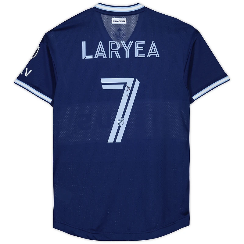 Maillot bleu marine dédicacé #7 des Vancouver Whitecaps FC de Richie Laryea pour la saison 2023 de la MLS