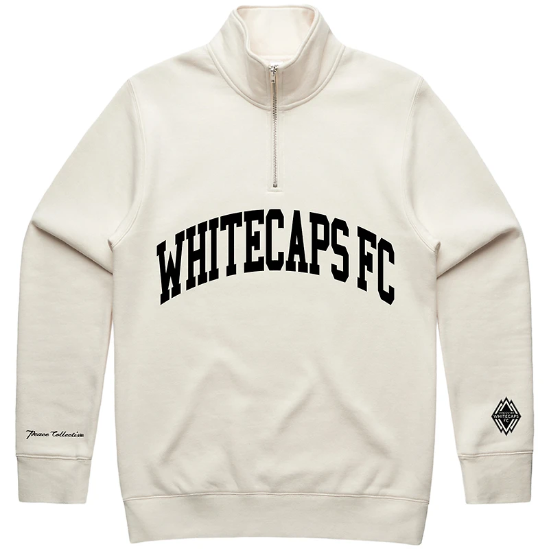 Unisex Peace Collective Cream Vancouver Whitecaps FC Collegiate Quarter-Zip Sweatshirt
