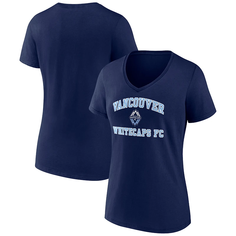 Women's Deep Sea Blue Vancouver Whitecaps FC Heart & Soul V-Neck T-Shirt