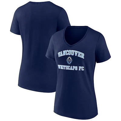 Women's Deep Sea Blue Vancouver Whitecaps FC Heart & Soul V-Neck T-Shirt