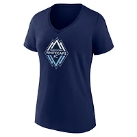 Women's Deep Sea Blue Vancouver Whitecaps FC Official Logo V-Neck T-Shirt