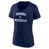 T-shirt à col en V bleu marine profond Vancouver Whitecaps FC Victory Arch pour femmes