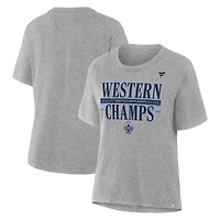 Women's Fanatics Heather Gray Vancouver Whitecaps FC 2025 MLS Western Conference Champions Locker Room T-Shirt