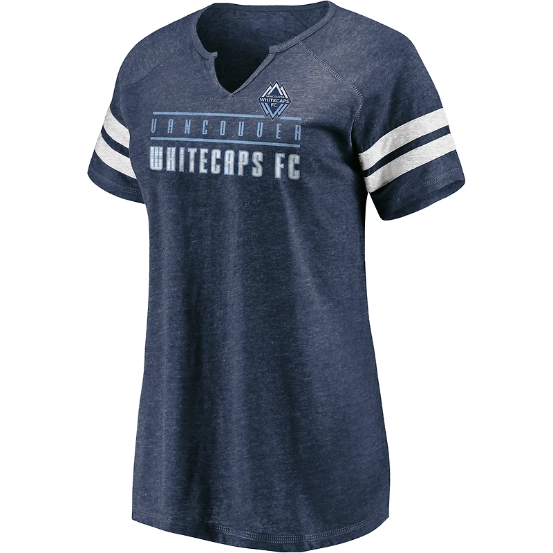 T-shirt tri-mélange Fanatics bleu marine pour femme Vancouver Whitecaps FC Rising Script