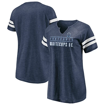 Women's Fanatics Navy Vancouver Whitecaps FC Rising Script Tri-Blend T-Shirt