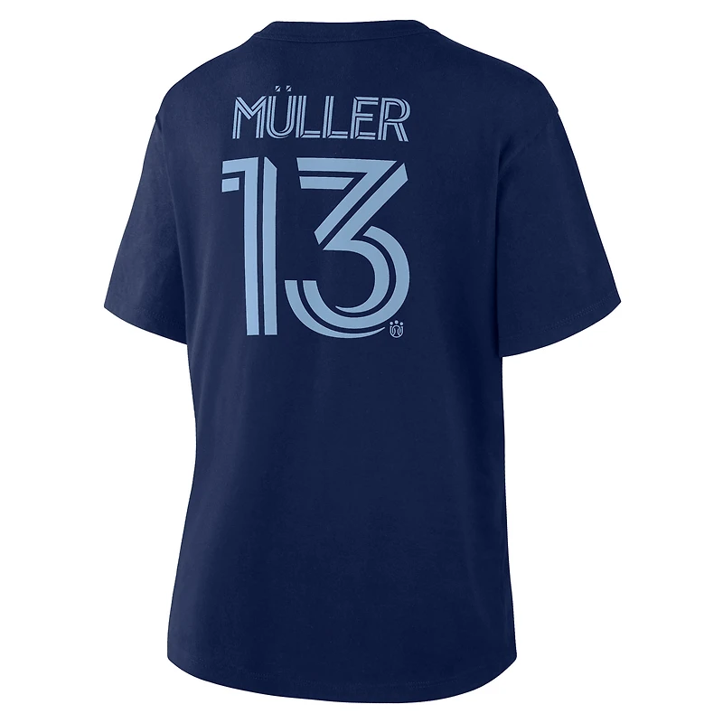 Women's Fanatics Thomas Müller Navy Vancouver Whitecaps FC Name & Number V-Neck T-Shirt