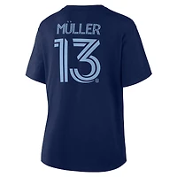Women's Fanatics Thomas Müller Navy Vancouver Whitecaps FC Name & Number V-Neck T-Shirt