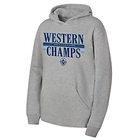 Sweat à capuche gris chiné pour jeunes, Vancouver Whitecaps FC, champions de la Conférence Ouest MLS 2025