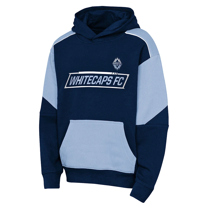 Youth Outerstuff Navy/Light Blue Vancouver Whitecaps FC Break Free Fleece Hoodie