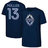 T-shirt Thomas Muller bleu marine avec nom et numéro des Vancouver Whitecaps FC